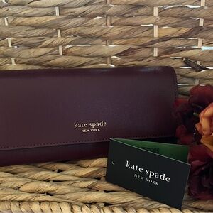 Kate Spade Burgundy Morgan Continental Flap Wallet